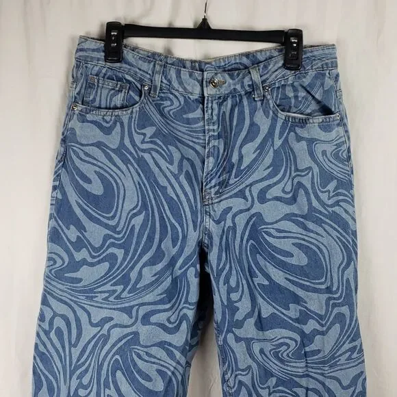Divided H&M Women's 10 Swirl Blue Jeans - Picture 2 of 15